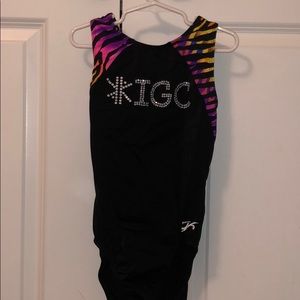 Gymnastics leotard and matching shorts